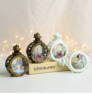 Lanterne LED portable ronde blanche <span class=keywords><strong>et</strong></span> <span class=keywords><strong>rouge</strong></span> pour la décoration <span class=keywords><strong>de</strong></span> Noël, veilleuse pour enfants, lumière <span class=keywords><strong>de</strong></span> Noël, ornement <span class=keywords><strong>de</strong></span> table - Product Image 4