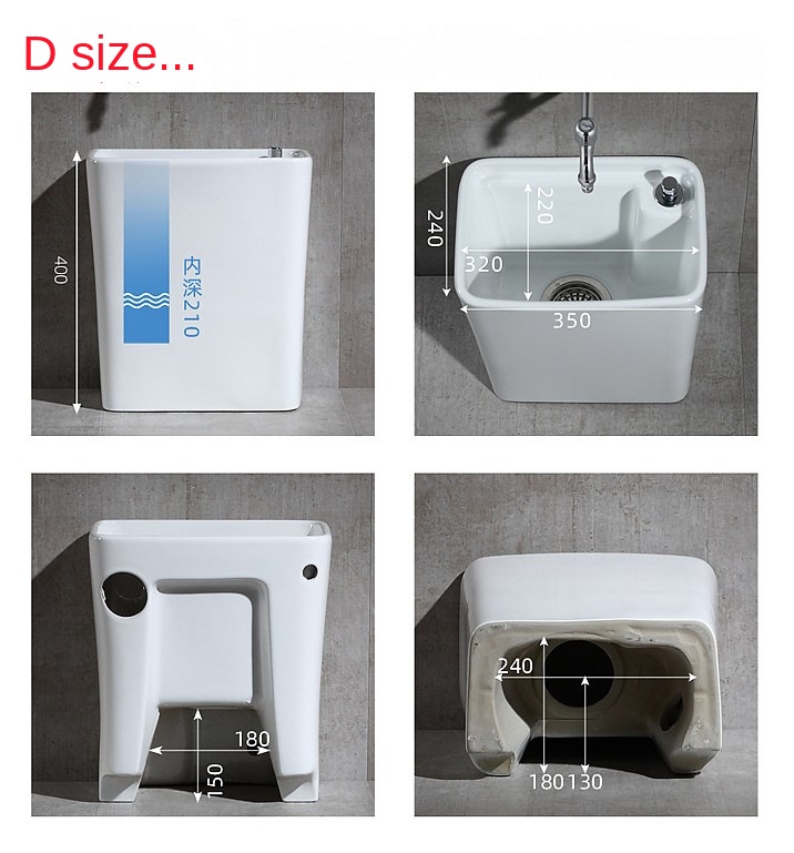 2022 Bathroom Sinks Deep Height Basins Specifications Porcelain White Ceramic Mop Washroom Sink