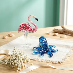 Figuras de Flamenco y Pulpo de Cristal Hechas a Mano, Decoración Art Deco, Adorno de Mesa para Decoración del Hogar, Bodas y Bautizos - Product Image 3