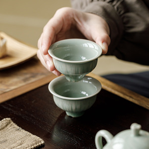 Guanlan Ceramics Small <b>Teacup</b> Banana Moon Color Porcelain Kung Fu Tea Tasting Cup Round Shape Dehua County Origin - Product Image 2