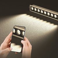 Plafonnier linéaire LED encastré moderne en aluminium UGR<19 IP44 pour bureau, 1x2W-15x2W, grille de projecteur, CRI élevé 90, Triac 5000K