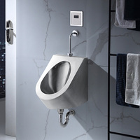 WC mural ovale sans eau de luxe en acier inoxydable SS304, urinoir de salle de bain, toilettes en acier inoxydable, urinoirs