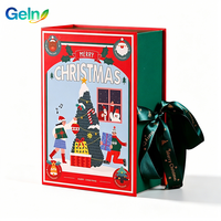 Kotak Buku Lipat Magnetik Greyboard Desain Santa Natal Hijau Hutan Pita Hijau Pesanan Grosir Kustom