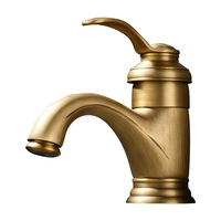 Robinet de lavabo moderne minimaliste en laiton style antique, eau chaude et froide, avec cartouche céramique, pour salle de bain, maison, hôtel