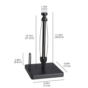 Portarotolo da Cucina <span class=keywords><strong>con</strong></span> Ventose, Supporto per Carta Assorbente da Bagno <span class=keywords><strong>con</strong></span> Ammortizzazione, Nero Quadrato - Product Image 2