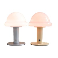 Lampe de table moderne au design original, minimaliste, en verre, en forme de champignon, rechargeable, sensible au toucher, éclairage d'ambiance, veilleuse