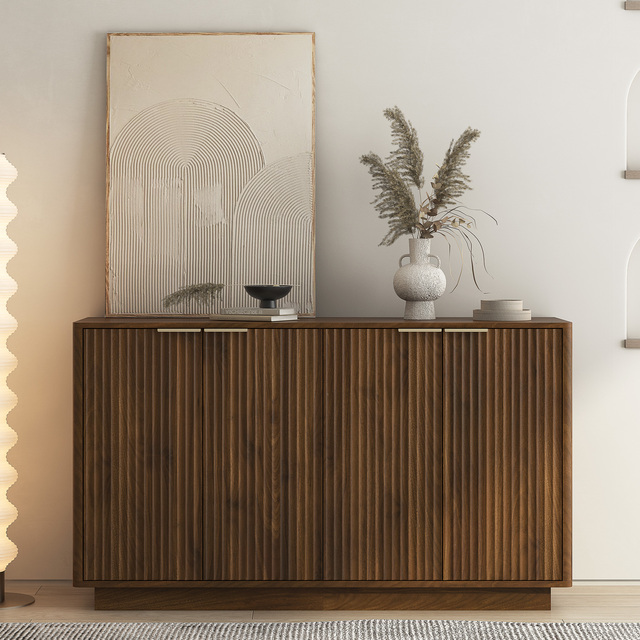 Wooden Sideboard Cabinet Luxury Buffet Cabinets Dining Room Furniture Storage Cabinet Sideboards with Adjustable Shelves