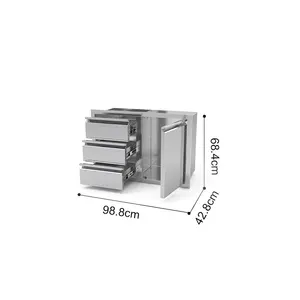 Tiroirs et portes encastrables Armoires de cuisine Organisateurs d'armoires de cuisine extérieures en acier inoxydable