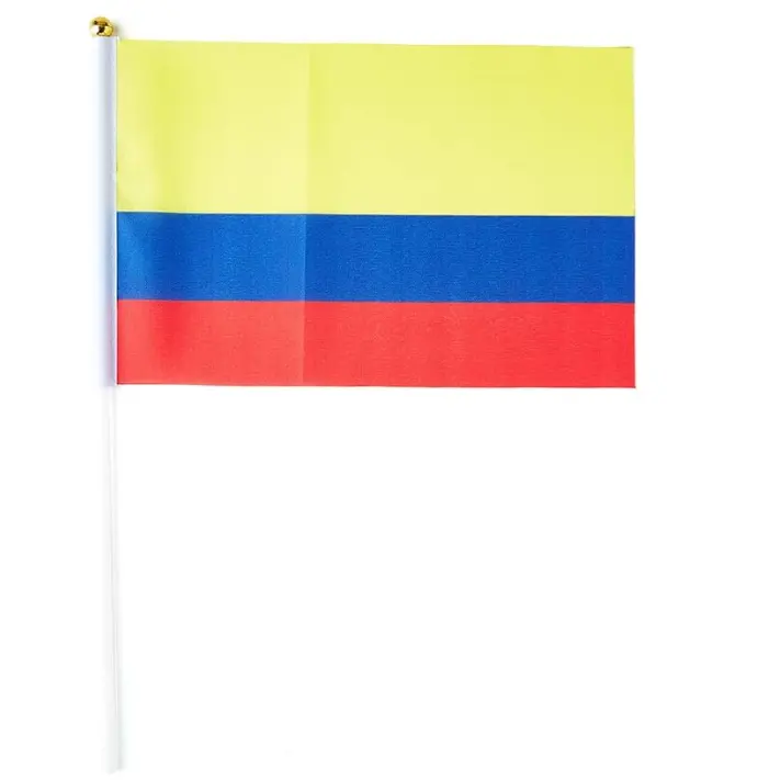 Colombia Stick bandiera colombiana piccole Mini bandiere a mano 5x8 pollici