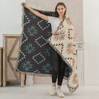Tapis tissé en coton et polyester écologique, durable, tissé à la machine, motif géométrique moderne, idéal pour les commandes en gros