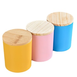 Pot à bougie en verre transparent brun clair 200 ml, rond, droit, emballage cadeau, avec couvercle en métal - Product Image 6