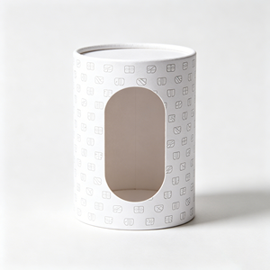 Custom Cylinder Paper <b>Box</b> With Clear Display Window Kraft Tube Custom Logo For Coffee Bean Retail Cafe <b>Gift</b> Daily Packaging - Product Image 4