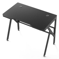 Bureau d'ordinateur multifonctionnel extensible en bois noir en forme de K, modèle Wquantum K-K, avec porte-gobelet et crochet pour casque, idéal pour le gaming