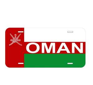 Placa de Matrícula con Bandera de Omán de Alta Calidad, Emblema Patriótico de 6 x 12 Pulgadas, Placa de Matrícula Delantera para Automóvil, Accesorio Decorativo para Automóvil - Product Image 1