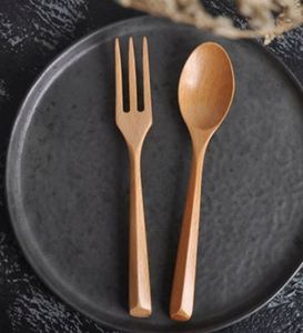 Bacchette di legno cucchiaio Set di stoviglie coreane riutilizzabili lungo manico cucchiai bacchette - Product Image 5