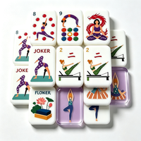 Lot de 160 tuiles de Mahjong Américain pour le yoga, jeu de société au design créatif, disponible pour les commandes en gros, idéal pour les boutiques de cadeaux