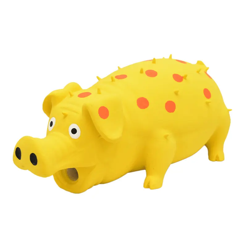 Venda quente Látex Polka Dot Globlet Pig Dog Toy Squeaky brinquedo do cão