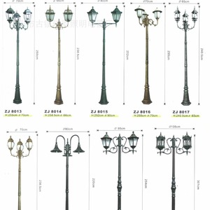 Lampe de jardin en aluminium moulé ZJ-8013, hauteur 259 cm, luminaire LED extérieur pour villa - Product Image 3