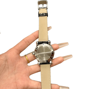 Montre à quartz pour femme avec lunette sertie de diamants, cadran à chiffres romains, bracelet en cuir noir, montre élégante pour robe, Chopards - Product Image 4