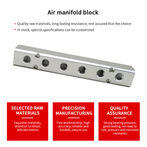 Collettore pneumatico pneumatico collettore di alluminio personalizzato di fabbrica 10 porta personalizzato collettore pneumatico 20 Prot collettore pneumatico - Product Image 2