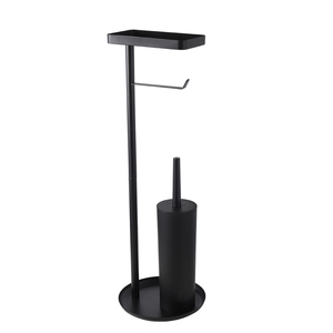 Supporto libero in metallo combinato portarotolo di carta igienica autoportante supporto per carta da bagno con scopino - Product Image 5