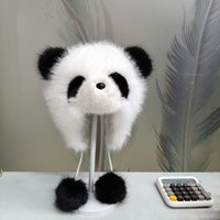 Lindo Gorro de Invierno con Orejeras de Panda, Gorro Ushanka Cálido, Orejeras Suaves de Piel Sintética, Gorro de Aviador Unisex para Viajes al Aire Libre y Ciclismo