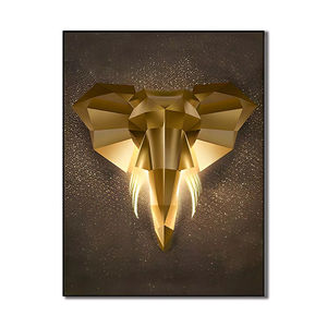 <span class=keywords><strong>Peinture</strong></span> sur toile abstraite moderne, tête <span class=keywords><strong>d</strong></span>'éléphant dorée, art mural, affiches et impressions sur toile, animaux, peintures sur toile sur le mur - Product Image 1