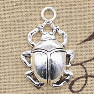 Dijes Bug <span class=keywords><strong>Beatles</strong></span> Beetle 40x27mm colgantes de Color plata antigua que hacen DIY joyería tibetana hecha a mano - Product Image 4