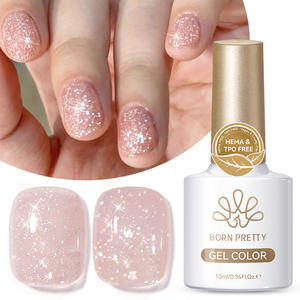 BORN PRETTY 10ml Vernis à ongles gel pailleté argenté rose scintillant, vernis à ongles semi-permanent réfléchissant brillant, vernis à ongles pour <span class=keywords><strong>manucure</strong></span> - Product Image 2