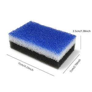 Éponge à récurer triple couche antibactérienne, forte capacité de dégraissage, en coton filtrant réutilisable pour la vaisselle de cuisine - Product Image 6