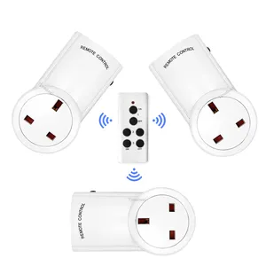 3 Pack Wireless UK Standard Light Power Remote Control Plug Plug with Socket Standard Grounding Residential / General-purpose