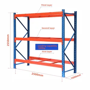 アジャイルヘビーデューティー金属パレット収納ラック1000kg/2000kg/3000kg/レイヤー産業用パレット棚ラック