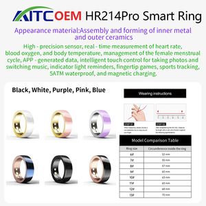 Rastreador de Salud de anillo inteligente inalámbrico Rastreador de frecuencia cardíaca/oxígeno en sangre/monitoreo de presión arterial Datos DE ACCESO NFC Control de aplicación IOS - Product Image 6