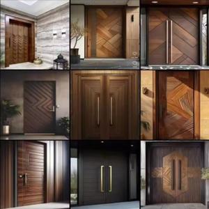 ประตูไม้จริงแบบปรับแต่งได้ รุ่นพรีเมียม ป้องกันการโจรกรรม เพิ่มความสูง ขยายแกนกลาง ประตูแบบแกนนอก - Product Image 6