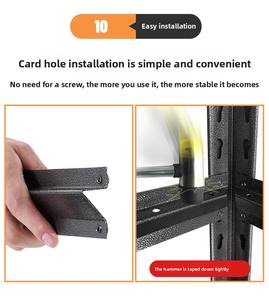 Étagères métalliques légères en acier sans bouchon Supports de stockage en entrepôt industriel Étagères empilables sans bouchon - Product Image 6