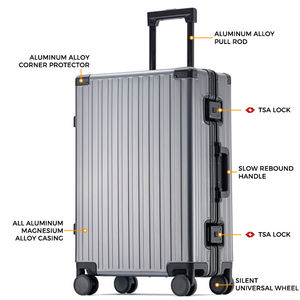 <span class=keywords><strong>Valigia</strong></span> di Lusso in Alluminio con Ruote Girevoli, Trolley Rigido in Metallo da 28 Pollici, Borsa da Viaggio Grande - Product Image 4
