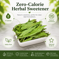 Feuilles de Stévia Séchées Naturelles au Goût Sucré pour Tisanes – Feuilles de Stévia Rebaudiana pour Infusions