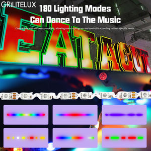 Tira de LED RGB direccionable de 12V en forma de S con punto de interrupción, diseño curvo flexible y flujo de píxeles suave para iluminación de letreros DIY - Product Image 4