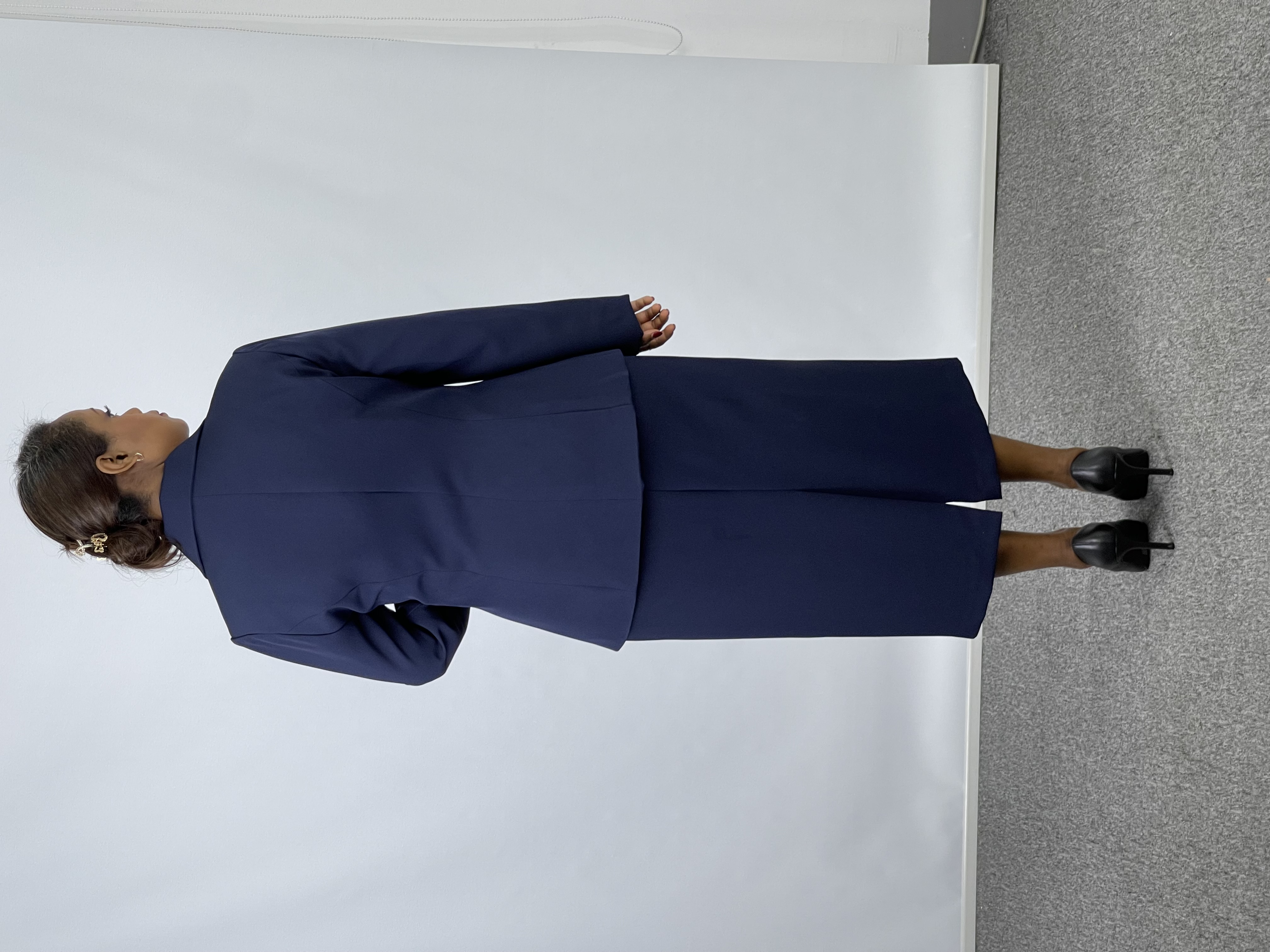 African Ladies Plus Size Women's Office Formal Two-Piece Jacket Dress  Embroidery Button Closure Slim Solid Pattern| Alibaba.com