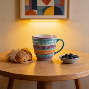 Taza de Cerámica <span class=keywords><strong>Bohemia</strong></span> con Relieve, 3 Colores, Forma Cónica, Apta para Alimentos, Taza Infantil, Marca HARVIT, Hecho en China, Venta al Por Mayor - Product Image 4