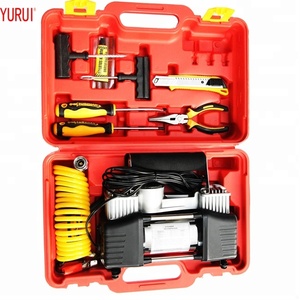 Pompe à <span class=keywords><strong>air</strong></span> en plastique monocylindre haute puissance <span class=keywords><strong>avec</strong></span> moniteur de pression des pneus pour pneus de voiture - Portable 12V - Product Image 6