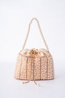 Pochette de soirée élégante pour femme, style vintage, ornée de perles, sac à main décontracté de style boîte avec doublure en polyester et chaîne décorative