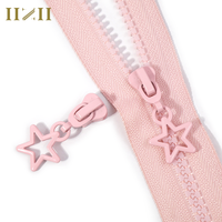 Glissières de fermeture éclair en métal de taille 5, personnalisées, colorées, en forme d'étoile, tirette de fermeture éclair en nylon, tête de fermeture éclair rose pour sacs