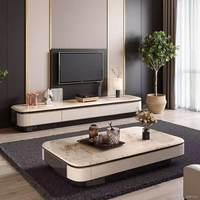 Ensemble de meubles flottants de luxe moderne en bois pour salon et chambre : meuble TV LCD et table basse – Dernier design