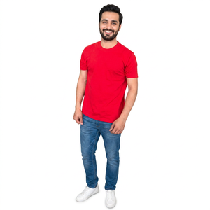T-shirt unisexe personnalisé avec logo imprimé, haute qualité, 100% coton, léger, uni, vêtements en vrac, coupe homme, personnalisable, imprimé - Product Image 1