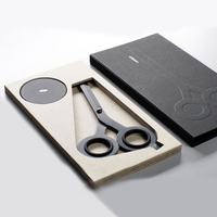 Ciseaux à papier à découper vides imprimés avec logo personnalisé emballage de boîte-cadeau coulissant pour ciseaux