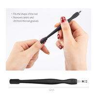 Couteau à cuticules double extrémité avec fourchette en acier, pousse-cuticules, manche en plastique caoutchouc, coupe-peaux mortes, coupe-ongles pour les doigts