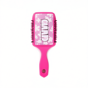 Cepillo para el cabello Giada para bebés, color rosa con diseño floral y cerdas suaves - Product Image 2