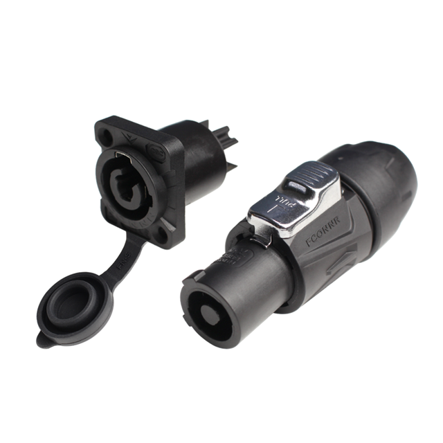 FCONNR New Version FN-G Professional Audio IP65 20A Yellow Black Powercon Connector