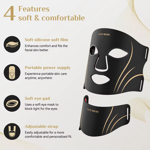 Masque facial et cervical en silicone à LED, thérapie par lumière rouge, appareil de soin de la peau pour stimuler le collagène, réduire les rides, utilisation quotidienne à domicile ou en salon - Product Image 4